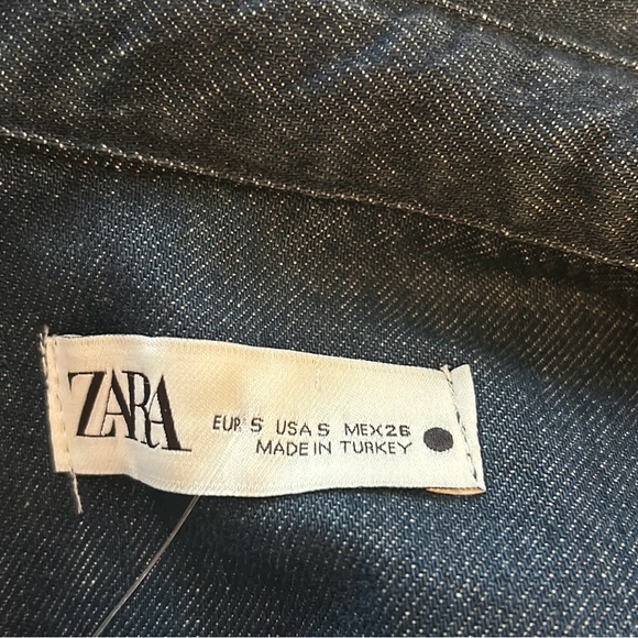 ZARA Zip Up The Minimal Denim Dress size small - Picture 10 of 11